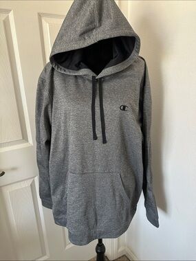 Champion Gray Pullover Hoodie with Black Accents